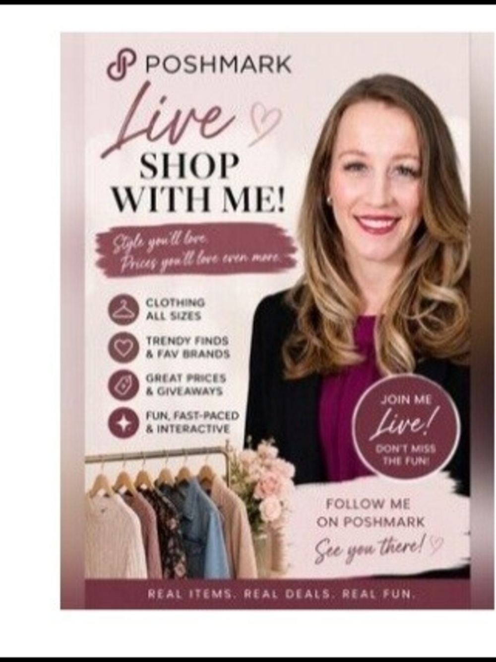 Live Shop With Me Promotional Poster - Purple
